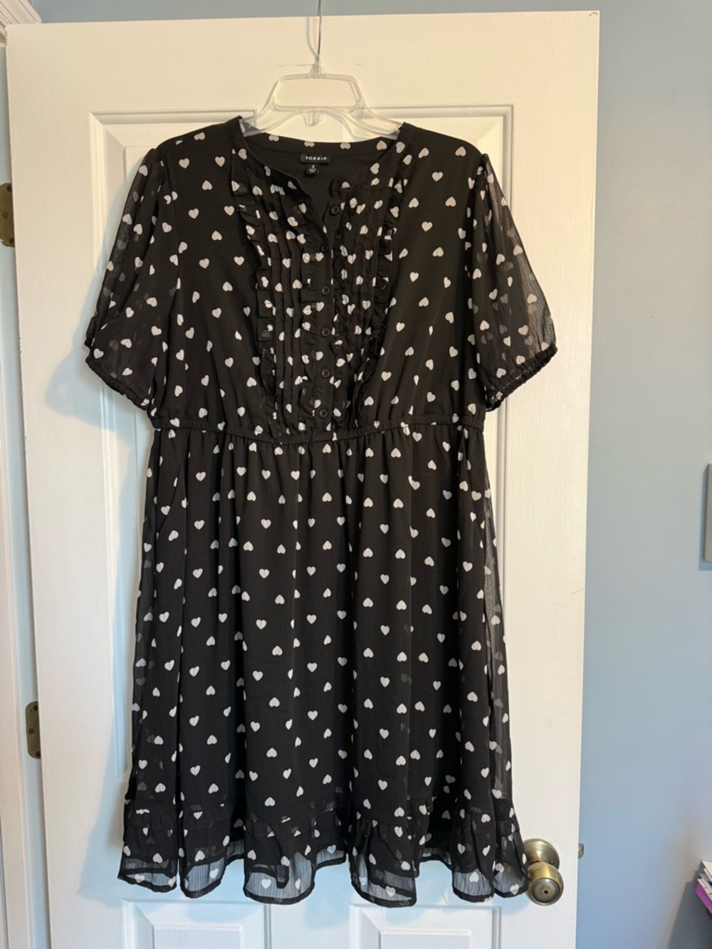 torrid Black Dress with White Heart Print
